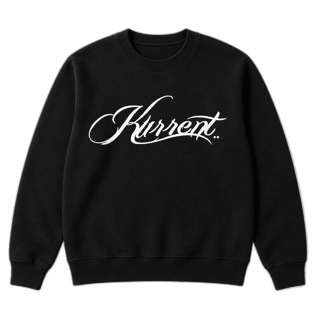 Kurrent crewneck sweatshirt with script chest print