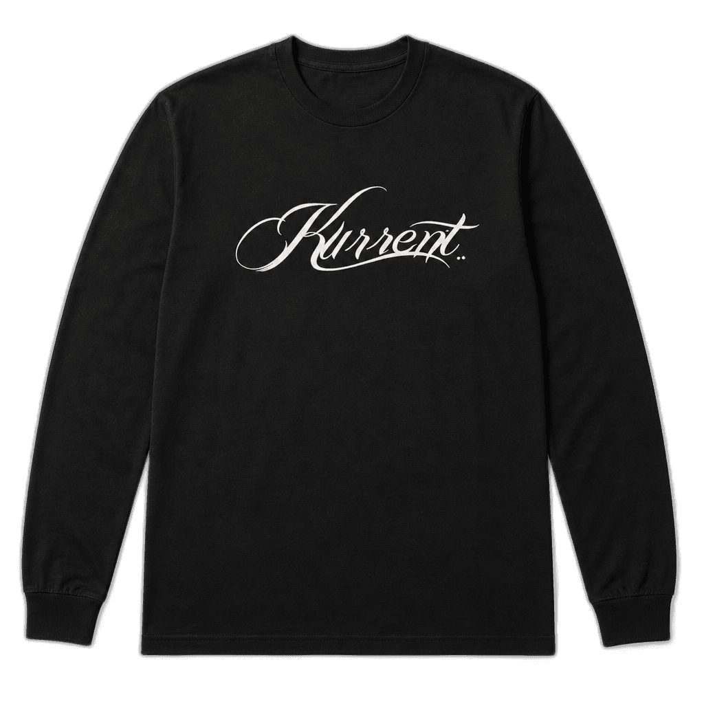 Kurrent long-sleeve tee with script chest print