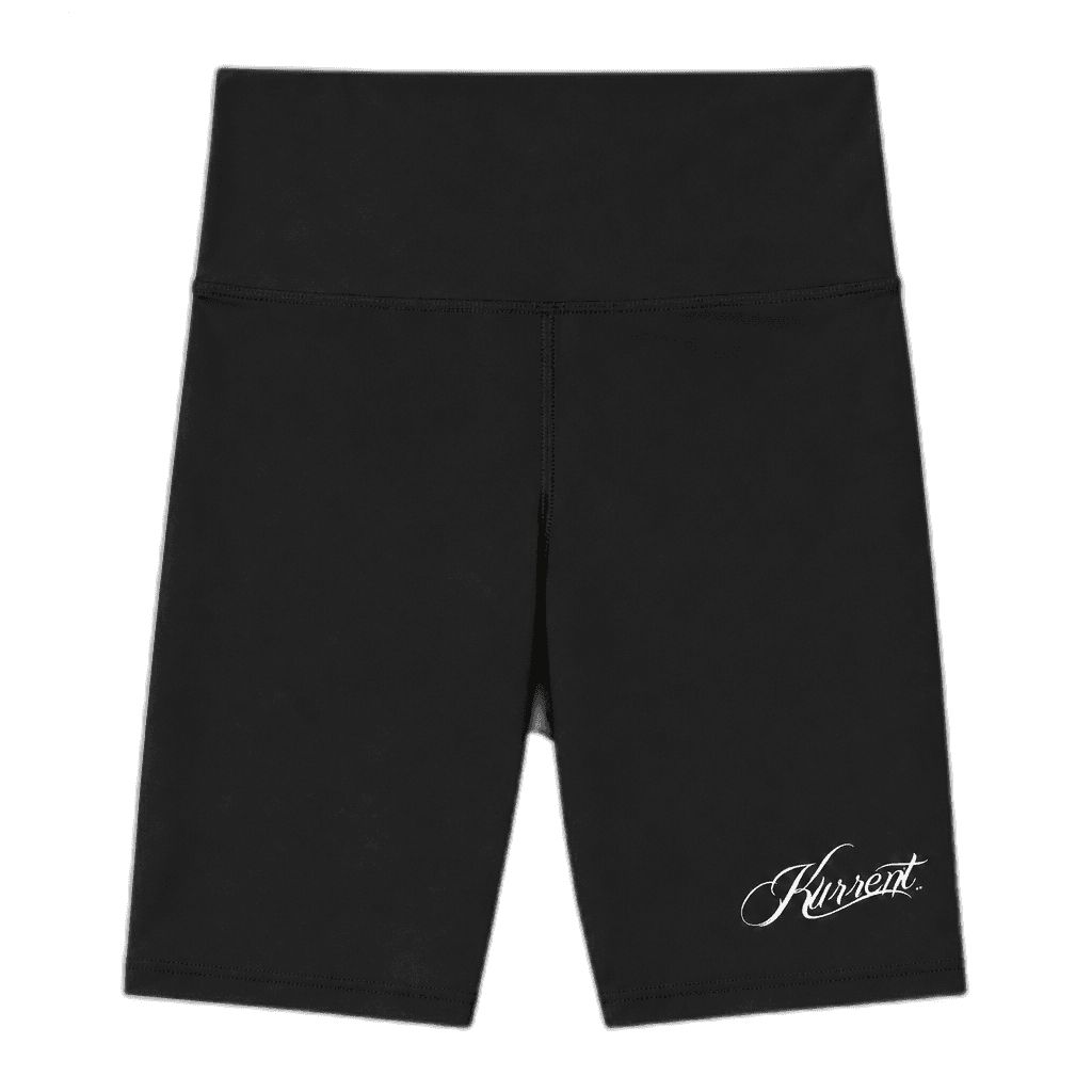 Kurrent women's bike shorts with script leg print